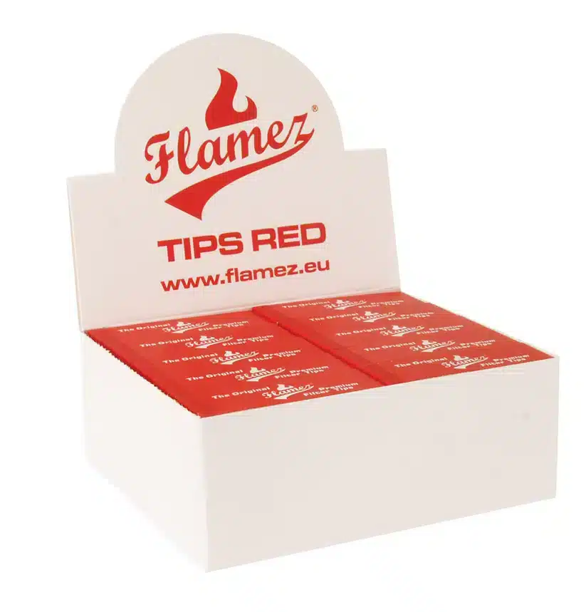514079_RED_0 Flamez Filter Tip Booklet Red 50 pcs - Image 1